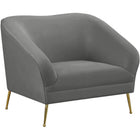 Meridian Furniture Hermosa Velvet Chair - Grey - Chairs