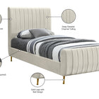 Meridian Furniture Zara Velvet Twin Bed - Bedroom Beds