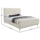 Meridian Furniture Zara Velvet Queen Bed - Bedroom Beds