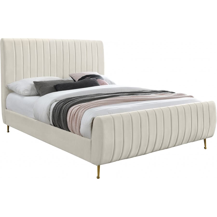 Meridian Furniture Zara Velvet King Bed - Bedroom Beds