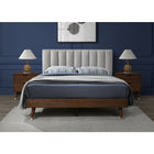 Meridian Furniture Vance Mid-Century Modern Polyester Linen King Bed - Bedroom Beds