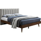 Meridian Furniture Vance Mid-Century Modern Polyester Linen Queen Bed - Beige - Bedroom Beds