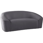 Meridian Furniture Riley Velvet Loveseat - Grey - Loveseats