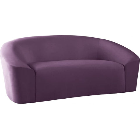 Meridian Furniture Riley Velvet Loveseat - Purple - Loveseats