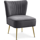Meridian Furniture Tess Velvet Accent Chair - Grey - Chairs