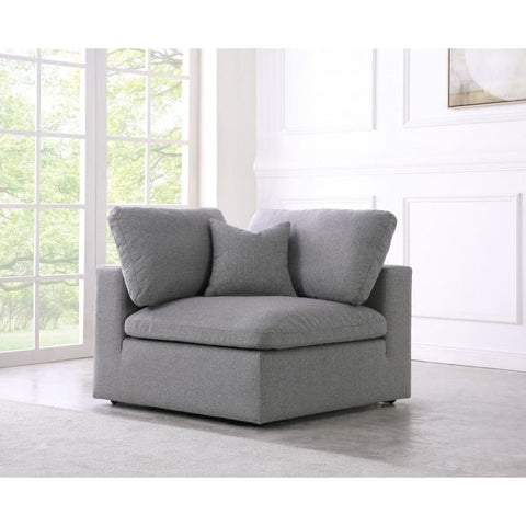 Meridian Furniture Serene Linen Deluxe Cloud Modular Down Filled Overstuffed Chair - Grey - Chairs