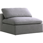 Meridian Furniture Serene Linen Deluxe Cloud Modular Down Filled Overstuffed Armless Chair - Grey - Chairs