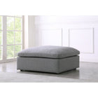 Meridian Furniture Serene Linen Deluxe Cloud Modular Down Filled Overstuffed Ottoman - Ottomans