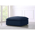 Meridian Furniture Serene Linen Deluxe Cloud Modular Down Filled Overstuffed Ottoman - Ottomans