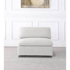 Meridian Furniture Serene Linen Deluxe Cloud Modular Down Filled Overstuffed Armless Chair - Chairs