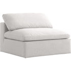 Meridian Furniture Serene Linen Deluxe Cloud Modular Down Filled Overstuffed Armless Chair - Cream - Chairs