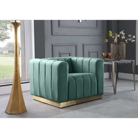 Meridian Furniture Marlon Velvet Chair - Mint - Chairs