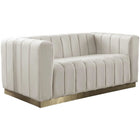 Meridian Furniture Marlon Velvet Loveseat - Cream - Loveseats