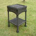 International Caravan Small PVC Resin Side Table - Antique Black - Outdoor Furniture