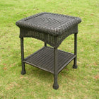 International Caravan PVC Resin and Steel Outdoor Side Table - Antique Black - Outdoor Furniture