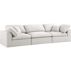 Meridian Furniture Serene Linen Deluxe Cloud Modular Down Filled Overstuffed 119 Sofa - Cream - Sofas