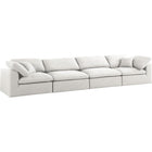 Meridian Furniture Serene Linen Deluxe Cloud Modular Down Filled Overstuffed 158 Sofa - Cream - Sofas