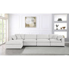 Meridian Furniture Serene Linen Deluxe Cloud Modular Down Filled Overstuffed Reversible Sectional 5A - Living Room Furniture