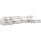 Meridian Furniture Serene Linen Deluxe Cloud Modular Down Filled Overstuffed Reversible Sectional 5A - Cream - Living Room Furniture