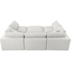 Meridian Furniture Serene Linen Deluxe Cloud Modular Down Filled Overstuffed Sectional 6C - Living Room Furniture