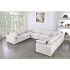 Meridian Furniture Serene Linen Deluxe Cloud Modular Down Filled Overstuffed Sectional 8A - Living Room Furniture