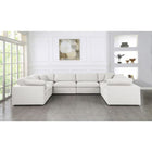 Meridian Furniture Serene Linen Deluxe Cloud Modular Down Filled Overstuffed Sectional 8A - Living Room Furniture