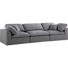 Meridian Furniture Serene Linen Deluxe Cloud Modular Down Filled Overstuffed 119 Sofa - Grey - Sofas