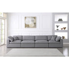 Meridian Furniture Serene Linen Deluxe Cloud Modular Down Filled Overstuffed 158 Sofa - Sofas