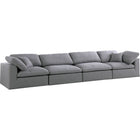 Meridian Furniture Serene Linen Deluxe Cloud Modular Down Filled Overstuffed 158 Sofa - Grey - Sofas
