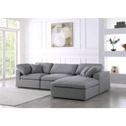 Meridian Furniture Serene Linen Deluxe Cloud Modular Down Filled Overstuffed Reversible Sectional - Living Room Furniture