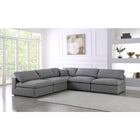 Meridian Furniture Serene Linen Deluxe Cloud Modular Down Filled Overstuffed Sectional 5B - Living Room Furniture
