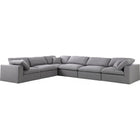 Meridian Furniture Serene Linen Deluxe Cloud Modular Down Filled Overstuffed Reversible Sectional 6A - Living Room Furniture