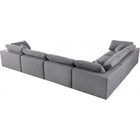 Meridian Furniture Serene Linen Deluxe Cloud Modular Down Filled Overstuffed Reversible Sectional 6A - Living Room Furniture