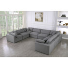 Meridian Furniture Serene Linen Deluxe Cloud Modular Down Filled Overstuffed Sectional 8A - Living Room Furniture