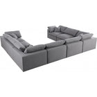 Meridian Furniture Serene Linen Deluxe Cloud Modular Down Filled Overstuffed Sectional 8A - Living Room Furniture