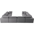Meridian Furniture Serene Linen Deluxe Cloud Modular Down Filled Overstuffed Sectional 8A - Living Room Furniture