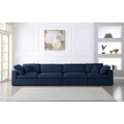 Meridian Furniture Serene Linen Deluxe Cloud Modular Down Filled Overstuffed 158 Sofa - Sofas
