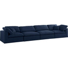 Meridian Furniture Serene Linen Deluxe Cloud Modular Down Filled Overstuffed 158 Sofa - Navy - Sofas