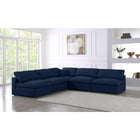 Meridian Furniture Serene Linen Deluxe Cloud Modular Down Filled Overstuffed Sectional 5B - Living Room Furniture