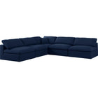 Meridian Furniture Serene Linen Deluxe Cloud Modular Down Filled Overstuffed Sectional 5B - Navy - Living Room Furniture