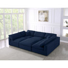 Meridian Furniture Serene Linen Deluxe Cloud Modular Down Filled Overstuffed Sectional 6C - Living Room Furniture
