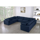 Meridian Furniture Serene Linen Deluxe Cloud Modular Down Filled Overstuffed Sectional 8A - Living Room Furniture