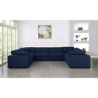 Meridian Furniture Serene Linen Deluxe Cloud Modular Down Filled Overstuffed Sectional 8A - Living Room Furniture