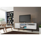Manhattan Comfort Liberty 70.86 Mid Century - Modern TV Stand with 4 Shelving Spaces and 1 Drawer - White - TV Stands