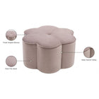 Meridian Furniture Daisy Velvet Ottoman - Ottomans