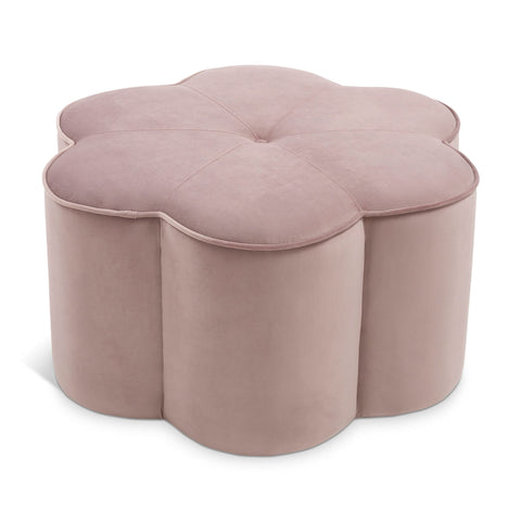 Meridian Furniture Daisy Velvet Ottoman - Pink - Ottomans
