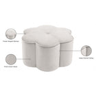 Meridian Furniture Daisy Velvet Ottoman - Ottomans