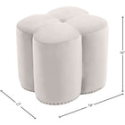 Meridian Furniture Clover Velvet Ottoman - Ottomans