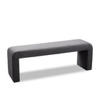 Meridian Furniture Minimalist Velvet Bench - Grey - Benches