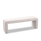 Meridian Furniture Minimalist Velvet Bench - Cream - Benches